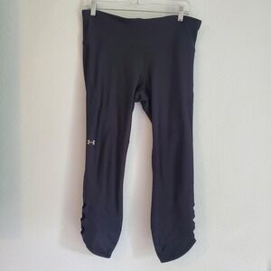 Under Armour Pants Women L Black HeatGear Compression Cutout Leggings‎ Running